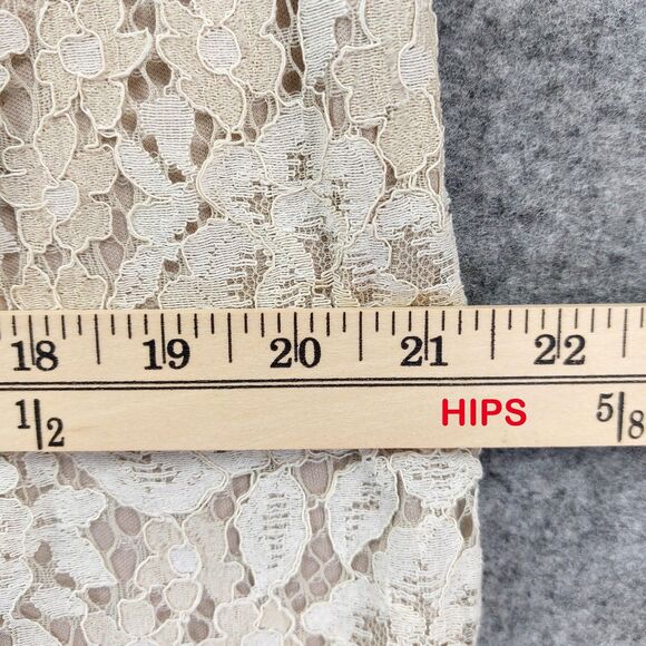 Suzanne Betro Dress Womens 1X Beige Cream Lace High Low Sleeveless Party New - Picture 6 of 11